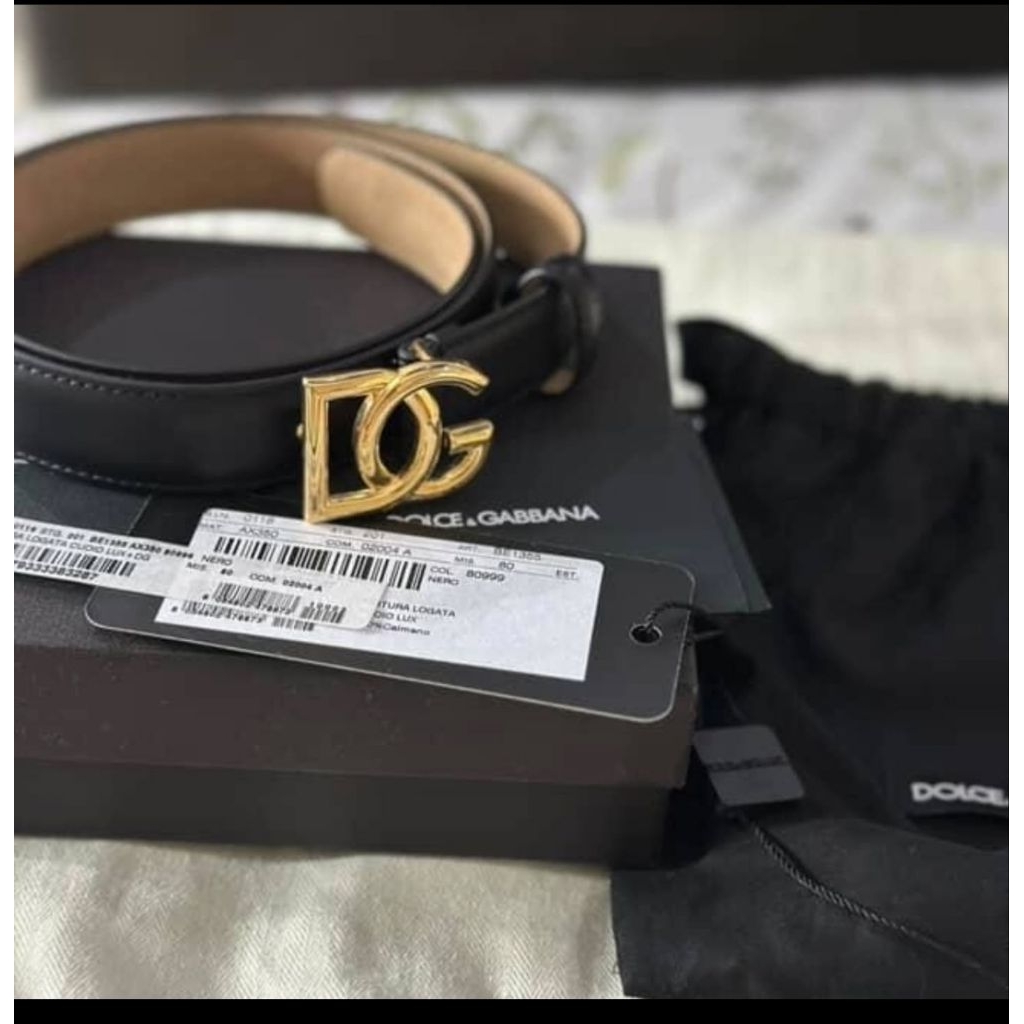 (NBU) Dolce Gabbana Women's Belt - Black Calfskin leather 32mm