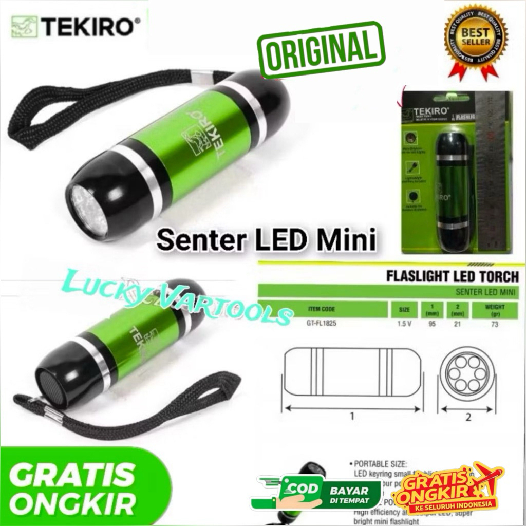 TEKIRO SENTER LED MINI ORIGINAL FLASHLIGHT TOOLS senter mini senter led senter lampu
