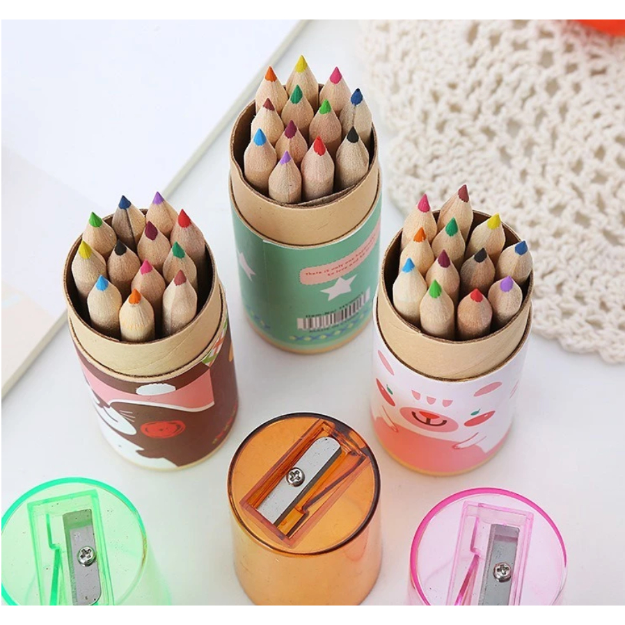 

Pensil Warna 12 IN 1 + Serutan Pensil Color Pencils Quality Pensil Warna Karakter Kemasan Tabung Murah