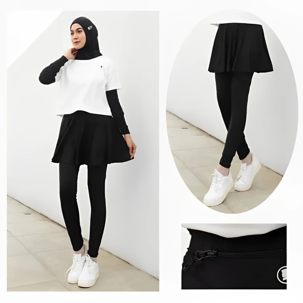 Celana Rok Leging Wanita Olahraga - Outfit Olahraga Korean Style - Jogging Gym Zumba