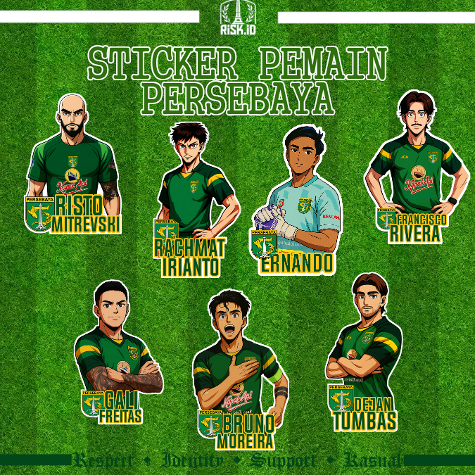

Stiker Pemain Persebaya Surabaya Vinyl Glossy HD - Koleksi Suporter Bajol Ijo