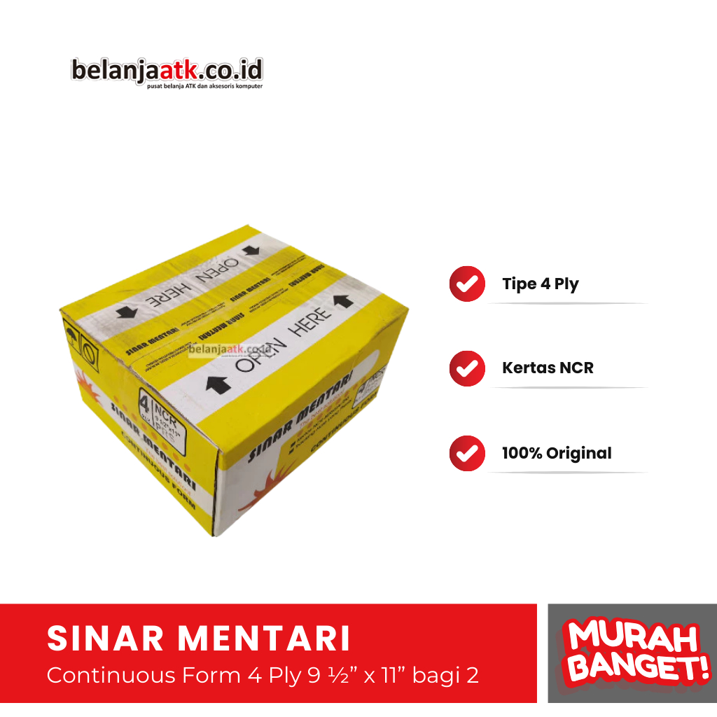 

Continuous Form 4 Ply 9 ½” x 11” bagi 2 Sinar Mentari