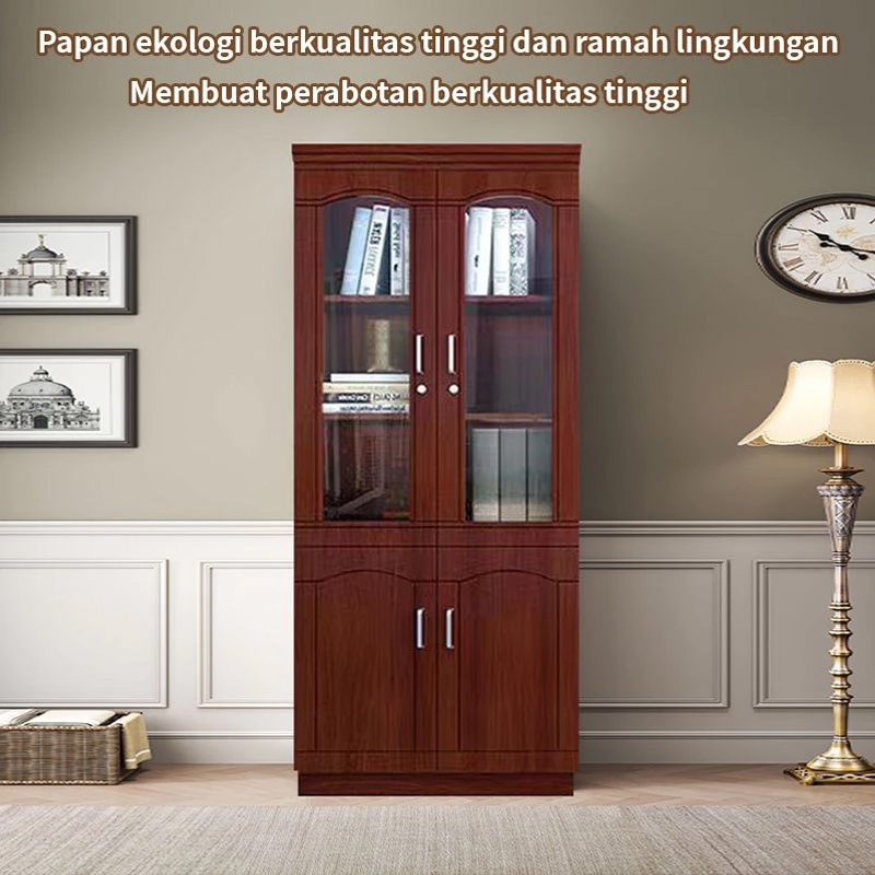 Rak buku/Lemari buku/Bookcase/Lemari kayu/Lemari arsip/Lemari hias/Lemari pajangan/Lemari perpustaka