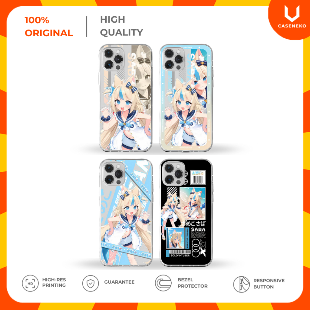 Caseneko Case Sameko Saba V-Tuber Ex. Gawr Gura Hololive EN Custom Phone Casing