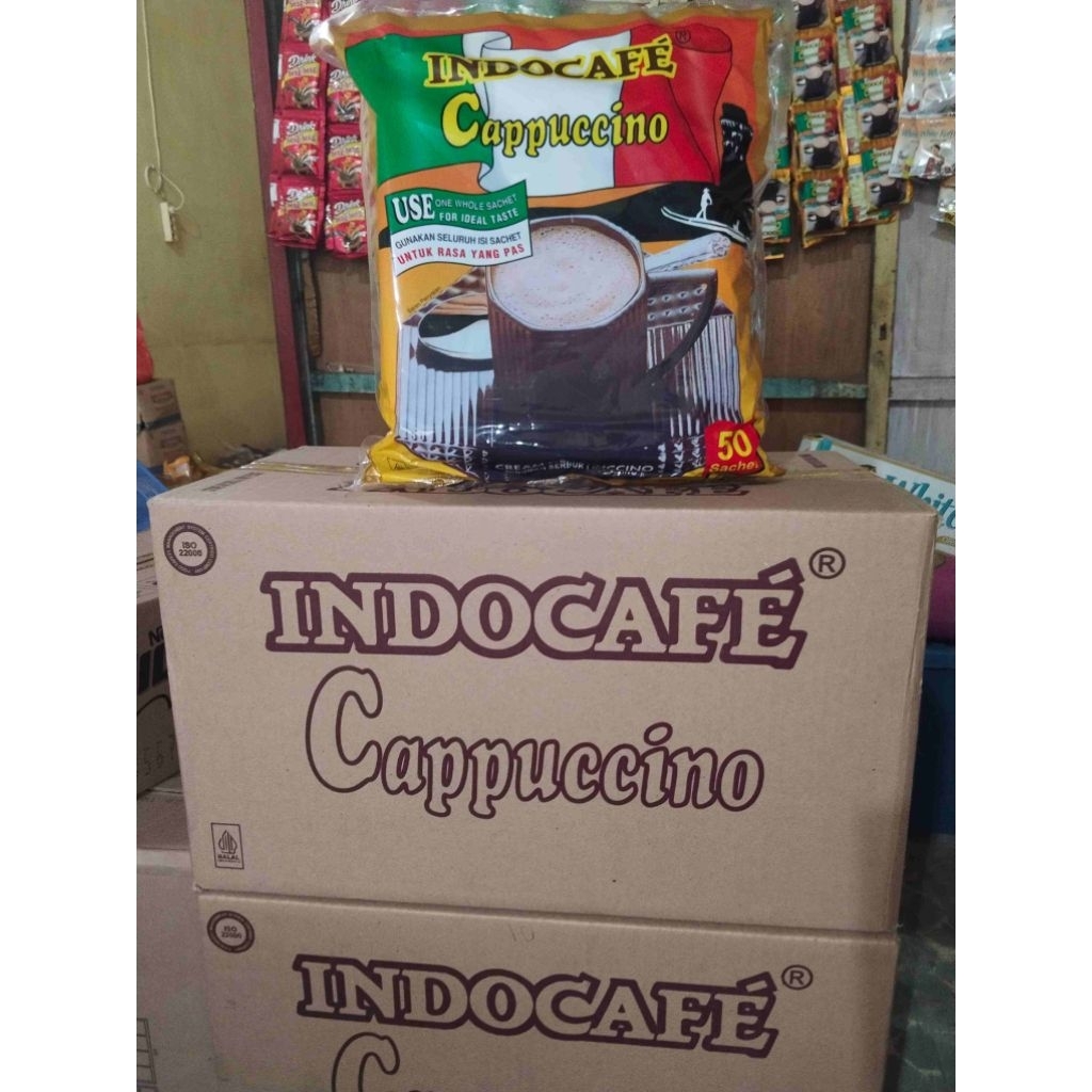 

indocafe cappuccino 1 dus minuman serbuk kapucino creamy capucino 5 bag