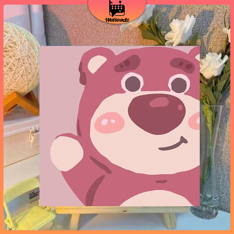 

Paint By Number 20x20cm DIY Paint Kit with Frame Digital Painting Landscape Cartoon Anime Series