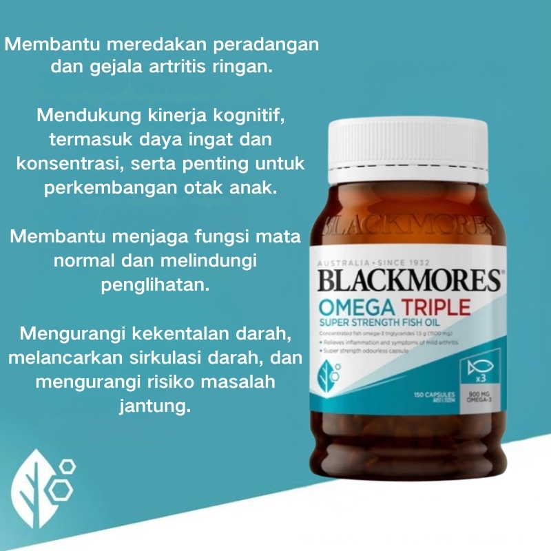 Blackmores Omega Triple 150 Kapsul Omega-3 diskon