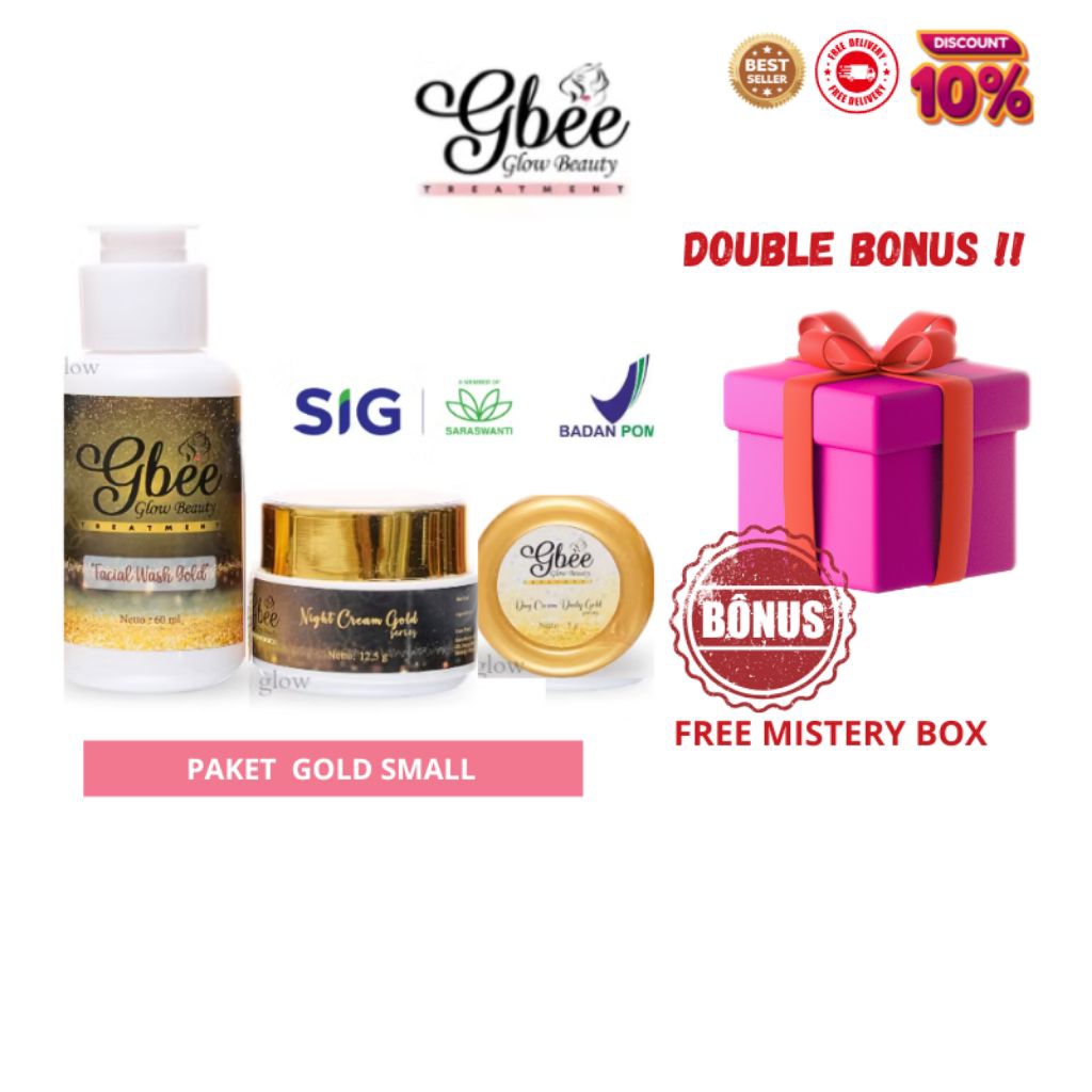 Gbee Glow Beauty Paket Kinclong Gold Small / Paket Skincare Kinclong Gold