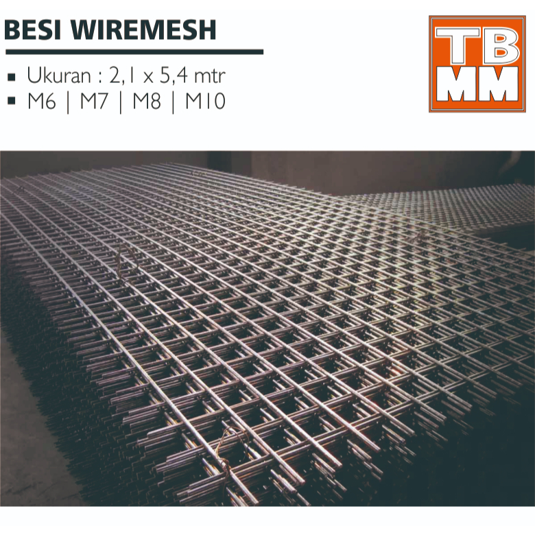 Besi Wiremesh M6 / M8 / M10 ( Per Lembar Ukuran 2,1 X 5,4 meter)
