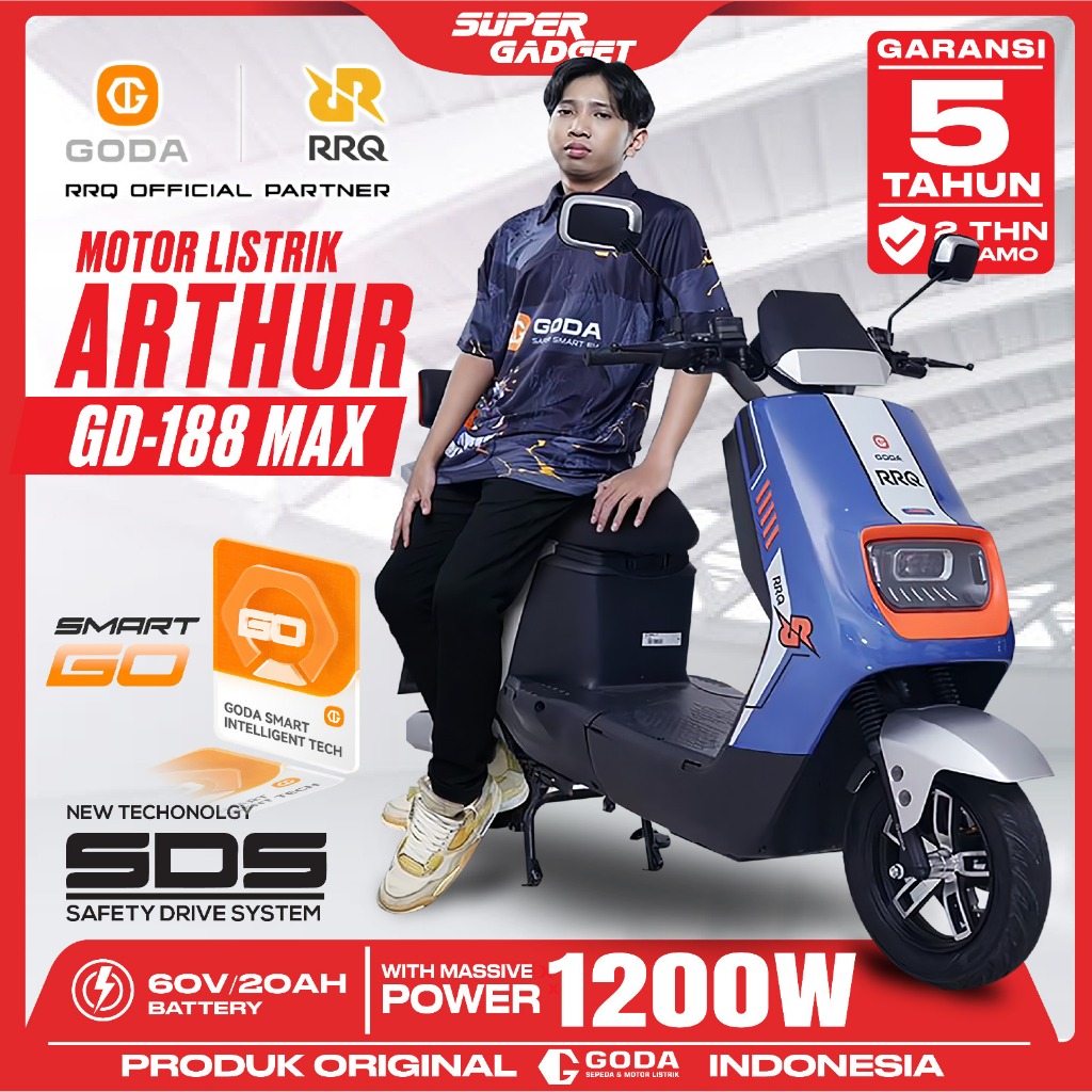GODA 188 MAX ARTHUR Sepeda Motor Listrik 60V/20AH Garansi Resmi