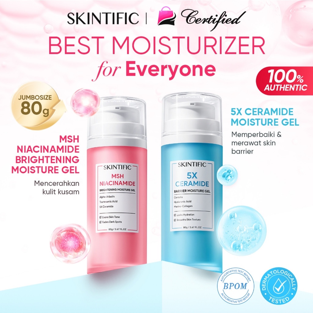 [SKINTIFIC CERTIFIED] Big Size 80g Moisturizer Mel / Krim Wajah / Moisturizer Mencerahkan / Cream si
