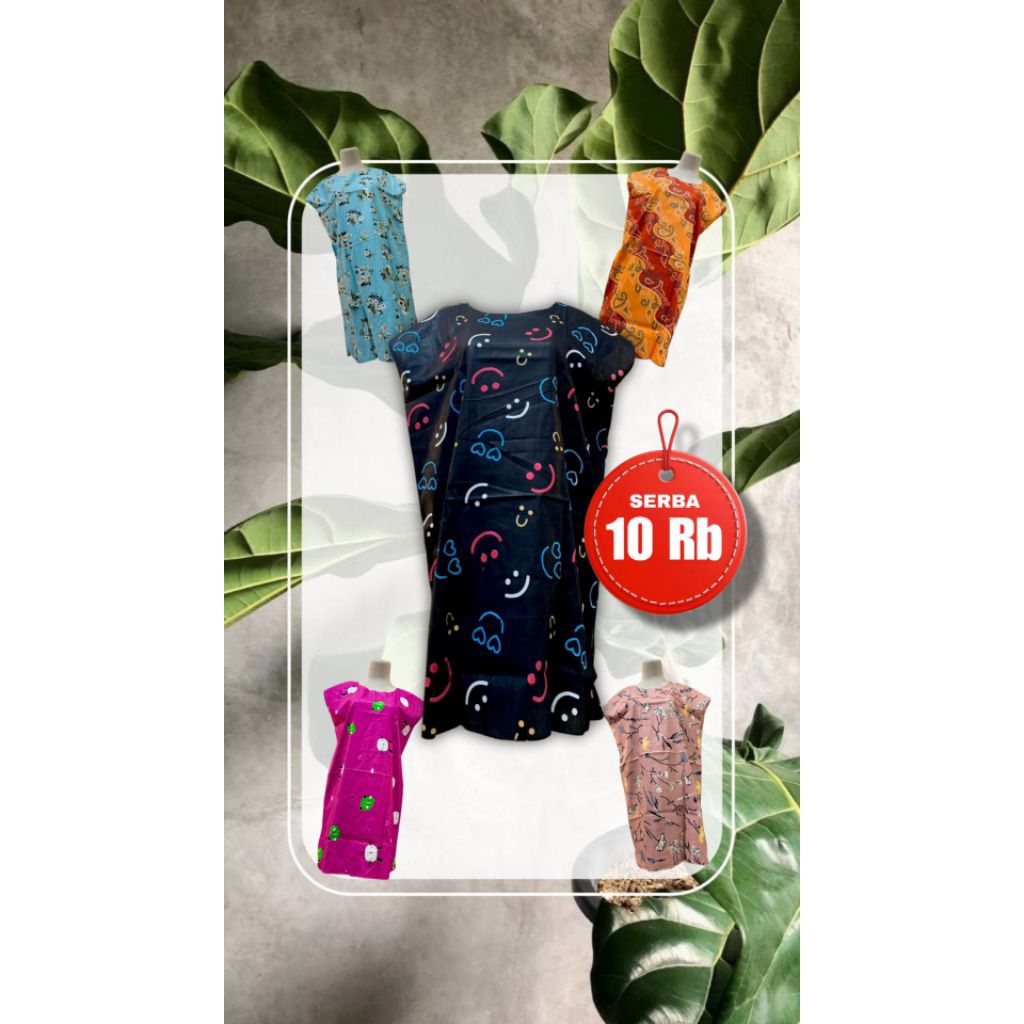 Daster midi murah serba 10rb bahan polymicro