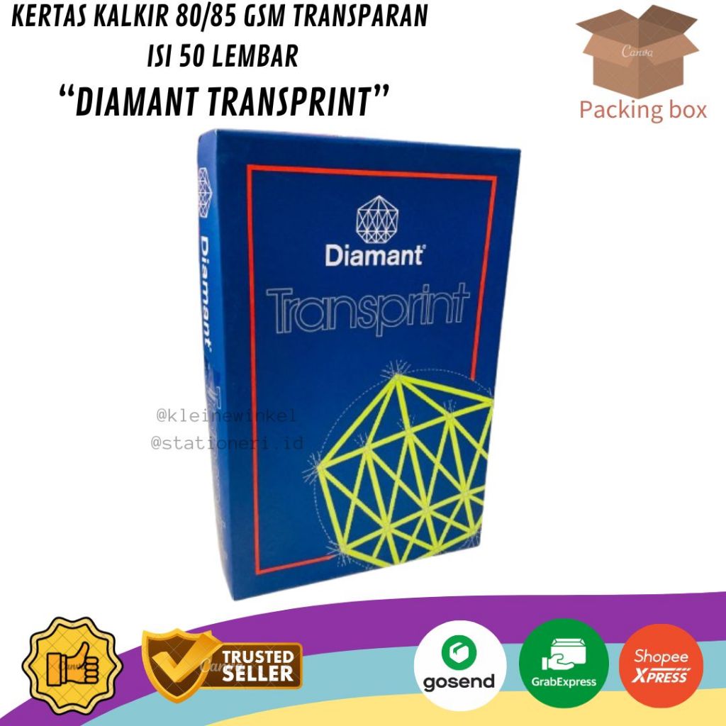 

[ 50 LEMBAR ] Kertas Kalkir DIAMANT TRANSPRINT Transparan FOLIO/F4 isi 50 Lembar