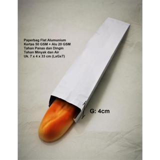 

100 PCS Paperbag Flat Alumunium 7x4x33cm Tahan Panas, Dingin, Minyak, Air