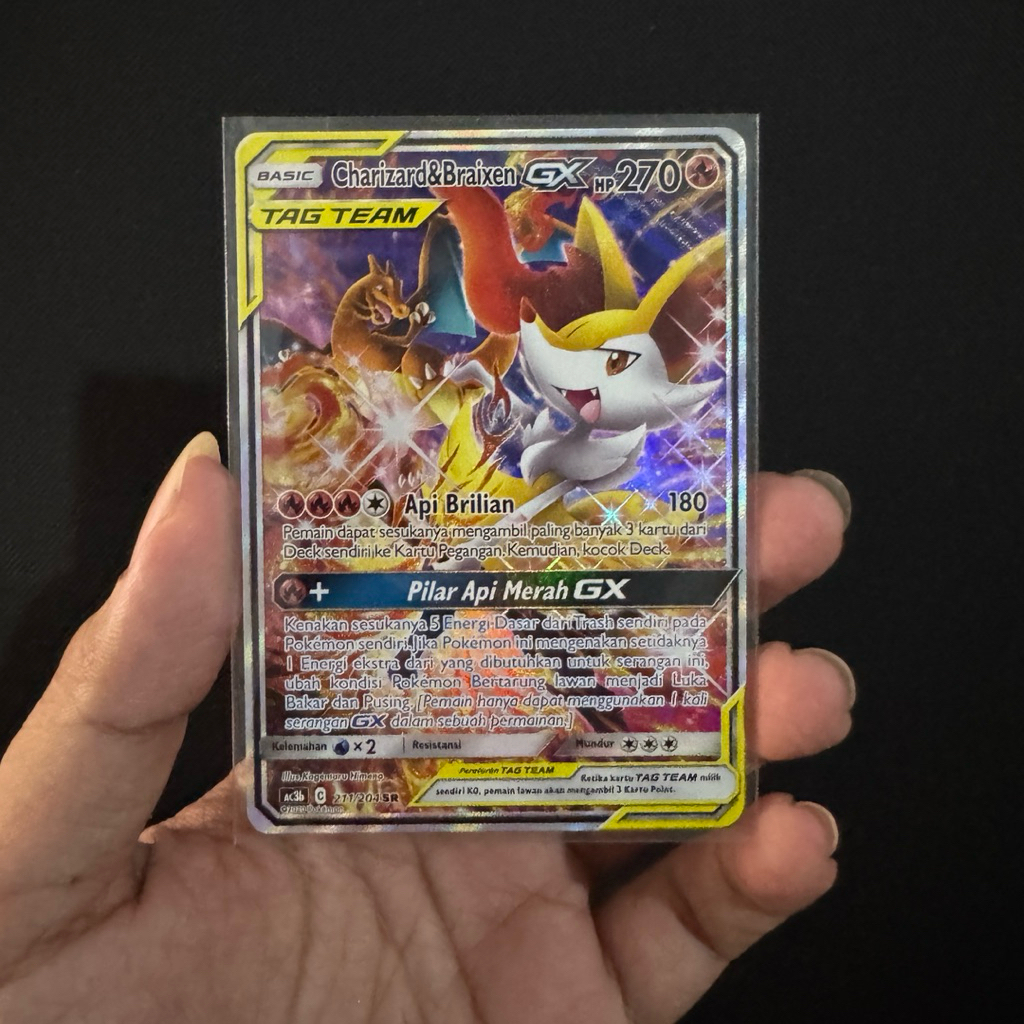 Charizard Braixen GX Sr AA Ac3b 211/204 (ID) - Kartu pokemon TCg
