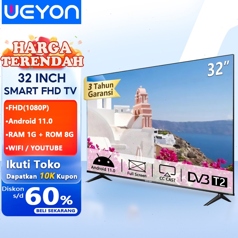 WEYON-Animax TV Digital 32 inch Smart TV Led 32inch televisi Youtube Web Browser