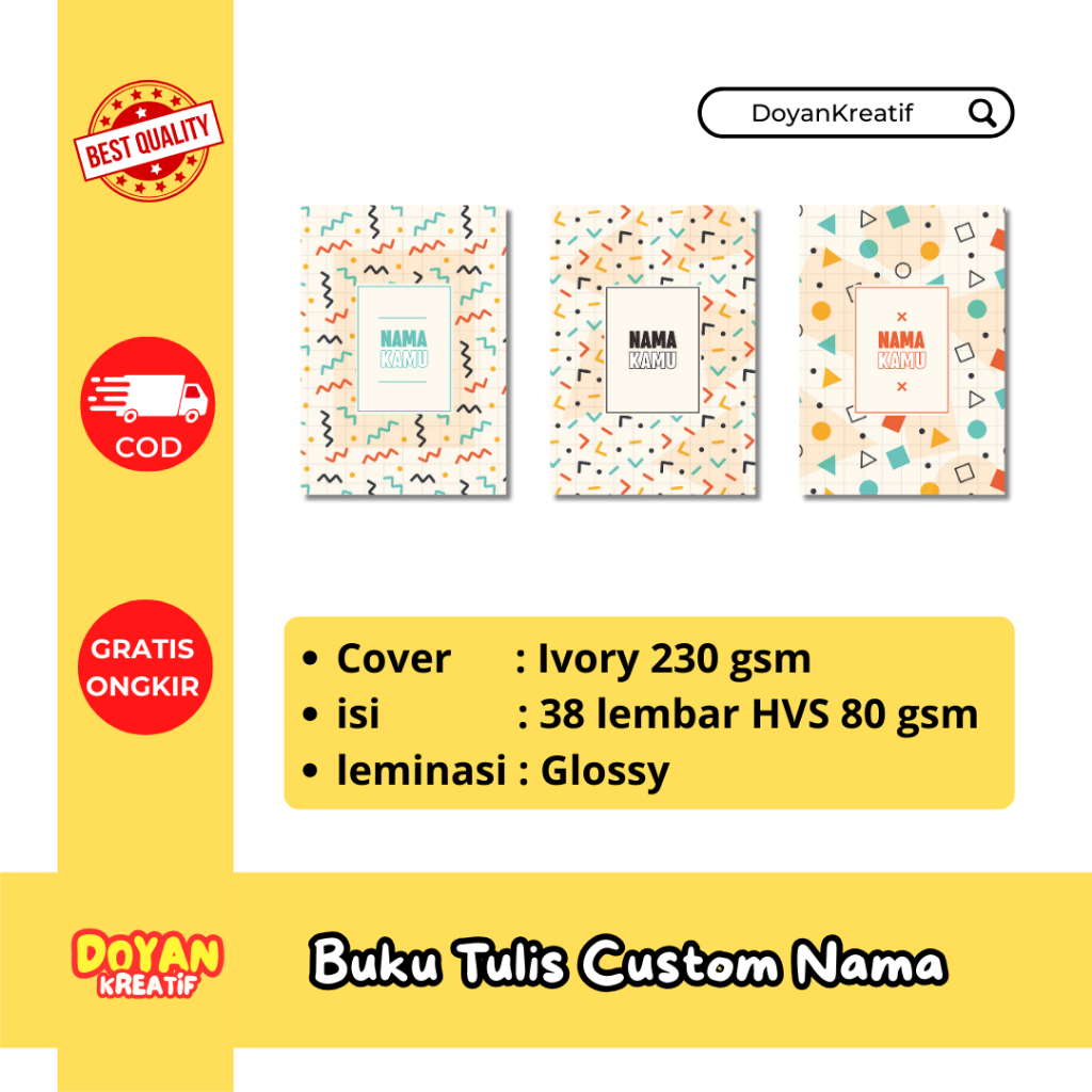 

Buku Tulis Custom nama Template Abstrak 3