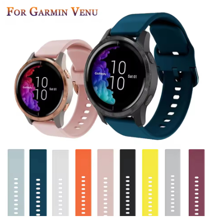 Insomniapanda Tali Jam Tangan Silikon untuk Garmin Venu/Garmin Move 3 Luxe Style/Vivoactive 3 Band J