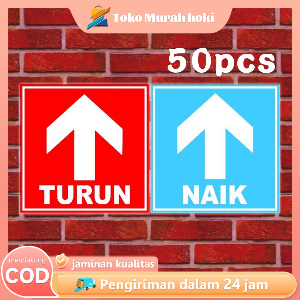 

25 Pasang Stiker Naik Turun Tangga Stiker Sign Panah Stiker Arah Tangga Stiker Arrow Anti Air