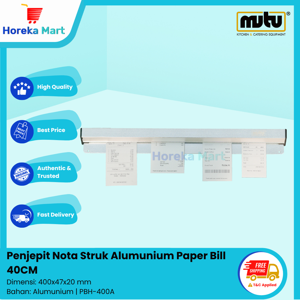 

Bill Holder Penjepit Nota Struk Menu Makanan Dapur Restoran Cafe Receipt Holder 60cm MUTU PBH400A