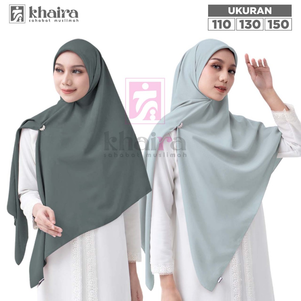 Khaira | Jilbab Kerudung Segiempat Hijab Square Syar'i Bahan Wolfis Premium Jilbab Segiempat