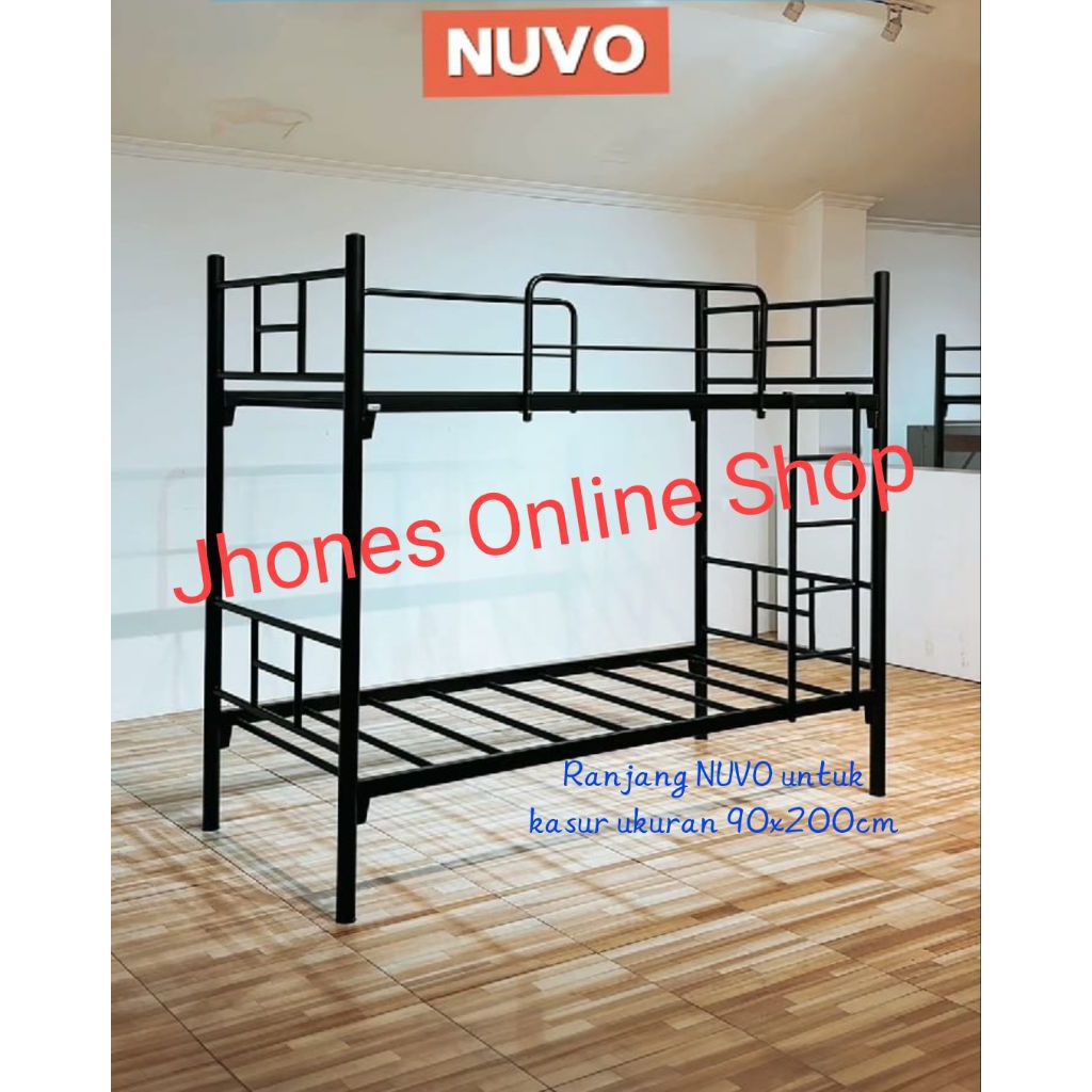 Ranjang tingkat/Bunk bed besi ukuran kasur (90x200cm)(90/120×200cm)(90/160×200cm)