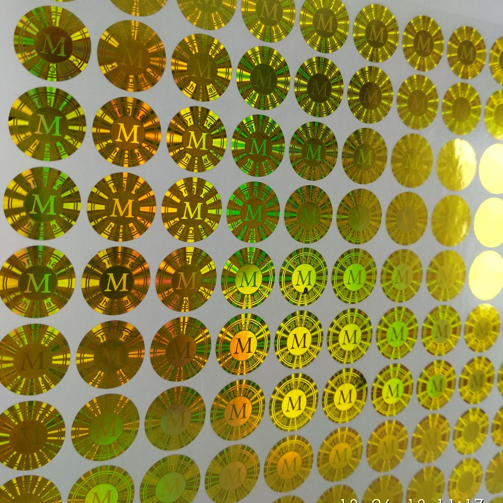 

Stiker Hologram Original High Quality M gold