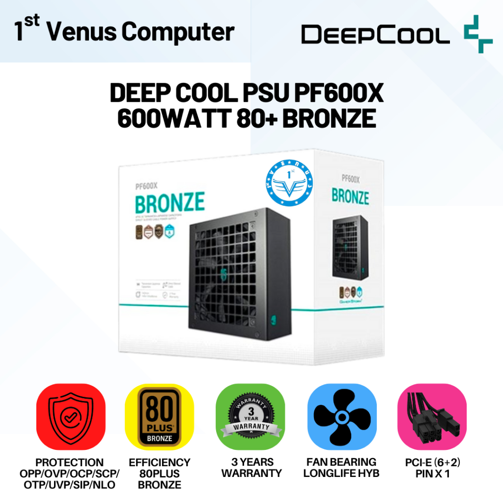 DeepCool GamerStorm PF600X 600Watt 80 Plus Bronze Power Supply / DeepCool  PF600X- 80+ Plus Bronze C