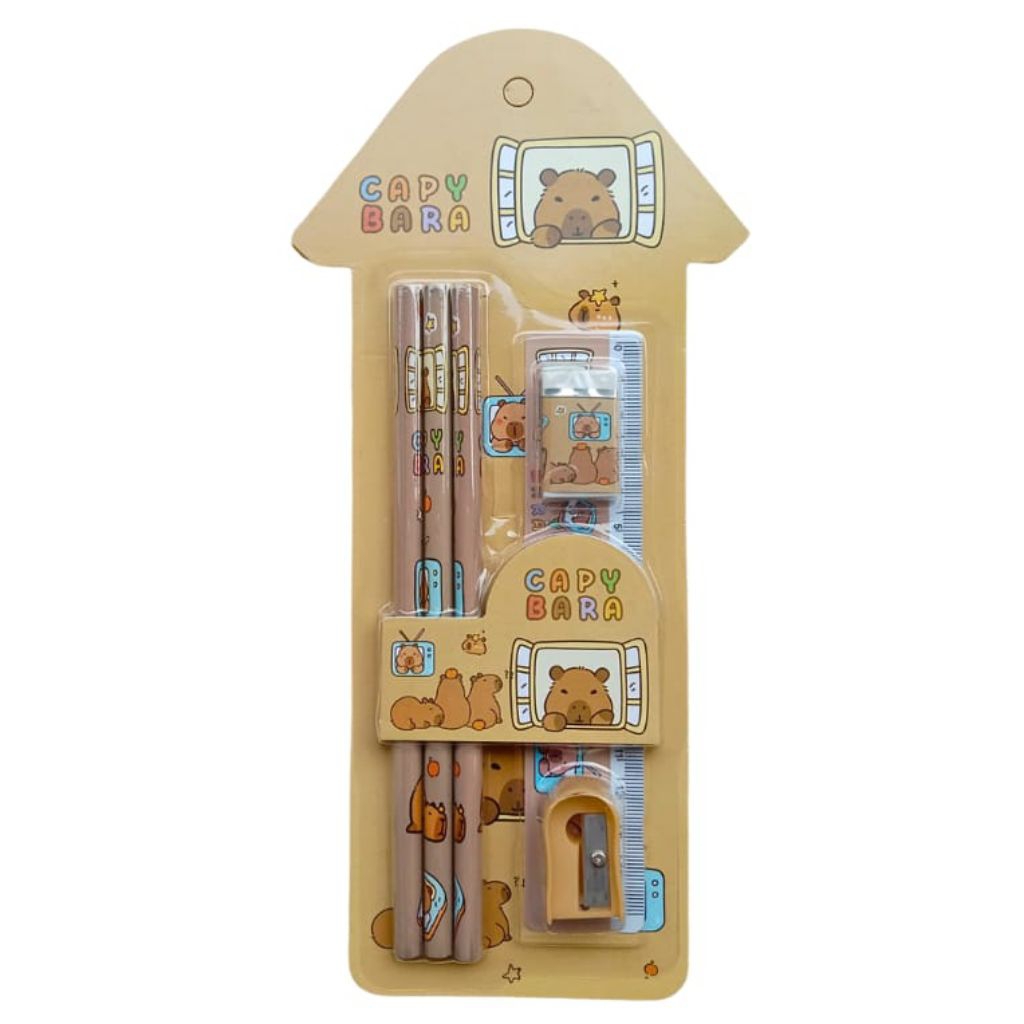 

Study Set Alat Tulis Sekolah Anak Lengkap Motif Capybara Labubu 6 In 1 Stationary Suvenir Lucu