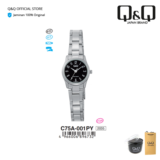 Q&Q QnQ QQ Ori Q&Q Jam Tangan Wanita Fashion Analog Stainless Steel - C75 C75A Original Water Resist