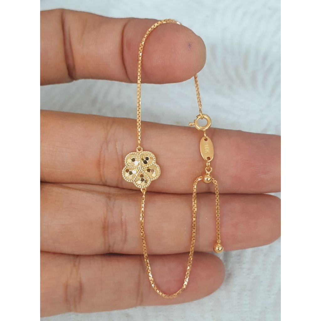 gelang italy santa model bunga variasi 1 serut emas 70% 700 70 % 16k