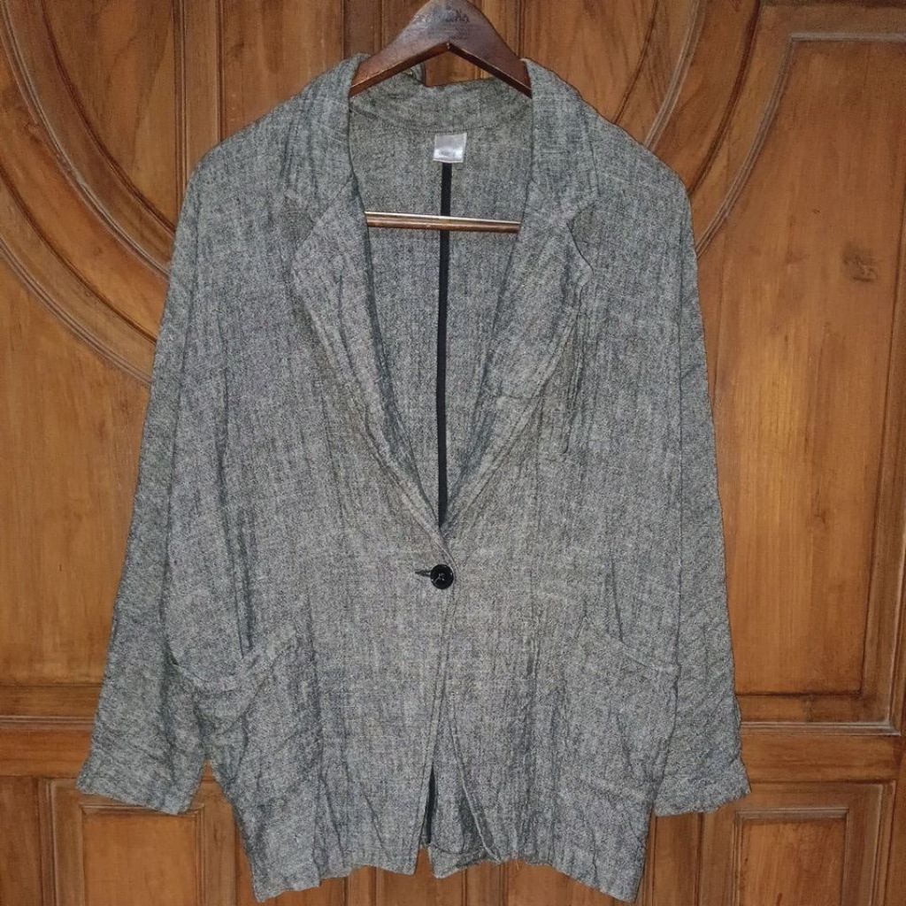 PRELOVED DORIS Blazer Daily Batwing Wanita Abu Oreo Bigsize LD 102