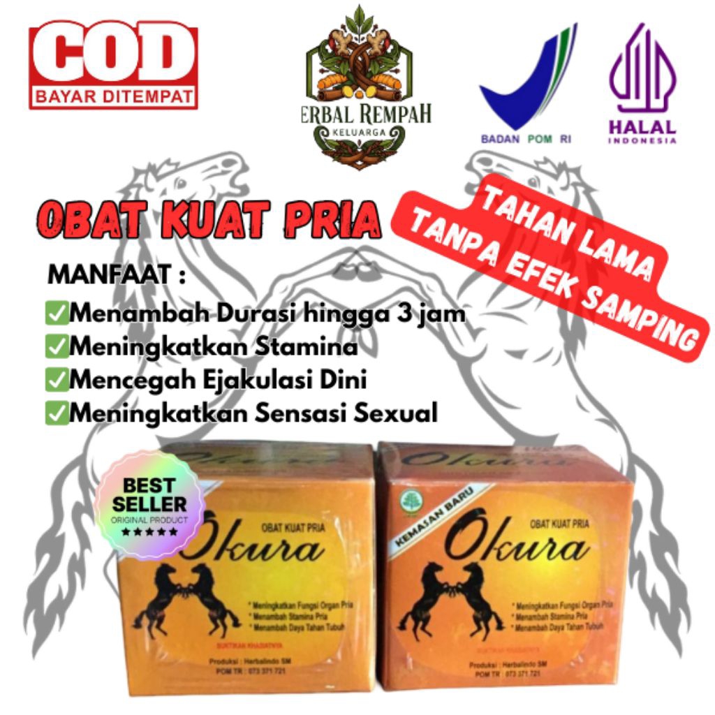 OKURA ORIGINAL HERBAL KAPSUL VITALITAS PRIA ASLI PERBOX 10 BLISTERAN