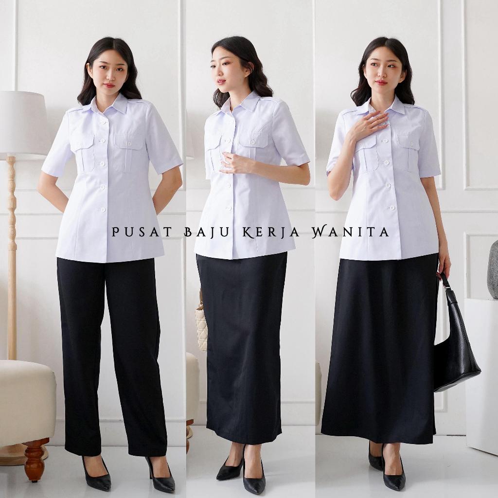 Seragam pemda wanita / Baju pdh pemda / Baju dinas pemda pns / Baju khaki pns wanita / Seragam asn w