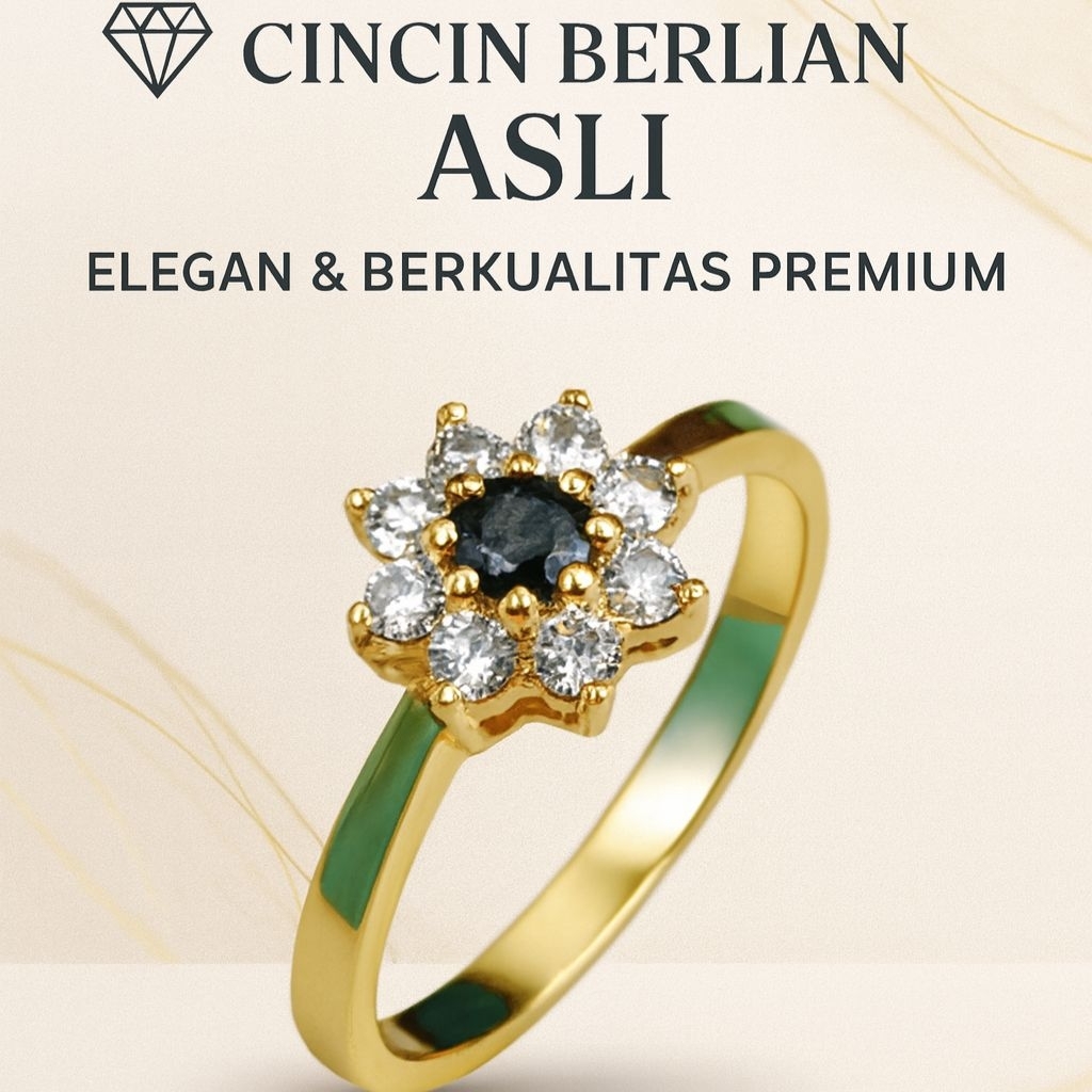 cincin berlian hitam putih asli elegan