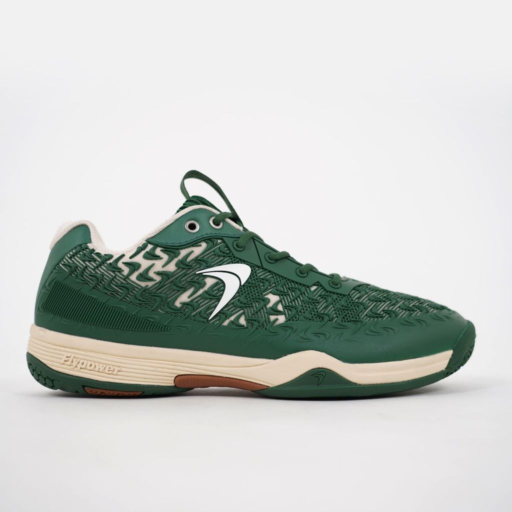 Flypower New Dieng Sepatu Olahraga Badminton Pria Dan Wanita Dark Green/Off White/Brown
