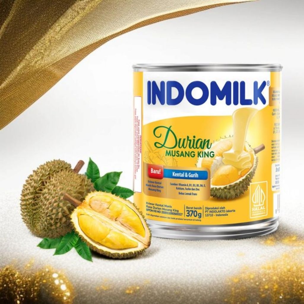 

INDOMILK KENTAL MANIS DURIAN MUSANG KING 370ml/klg