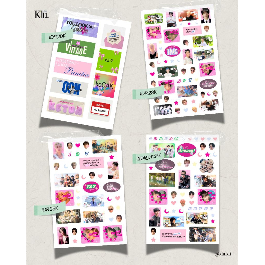 [READY STOCK] TEMPAL TEMPEL STICKER DECO | STICKER DECO NCT SEVENTEEN | LIGHTSTICK DECO | STICKER QU