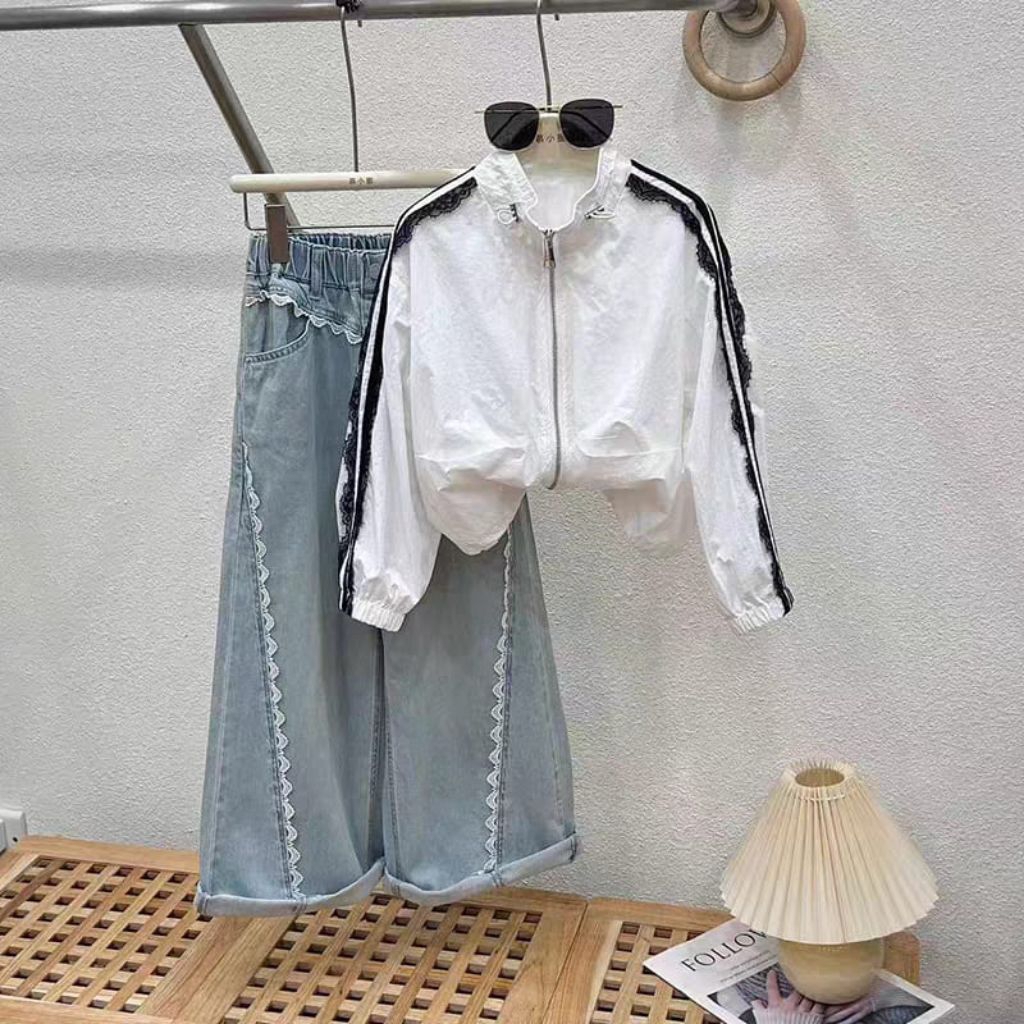 [Celyne_Label] C20285 Baju Outer Set Anak Kekinian Baju Setelan Anak Fashion Baju Outer + Celana Jen