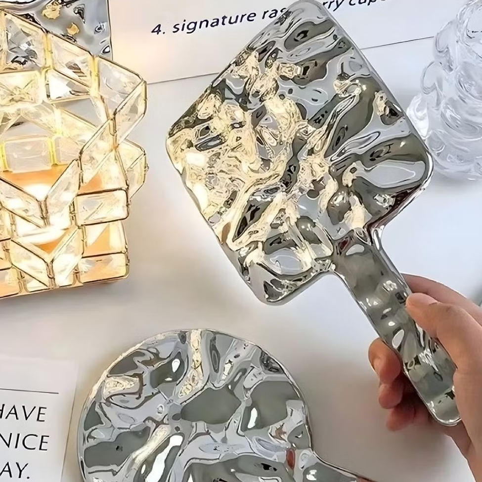 Estetik Hand Mirror Cermin Korea Kaca Vintage