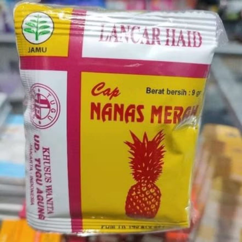

pelancar haid jamu cap nanas merah serbuk isi 10 sachet