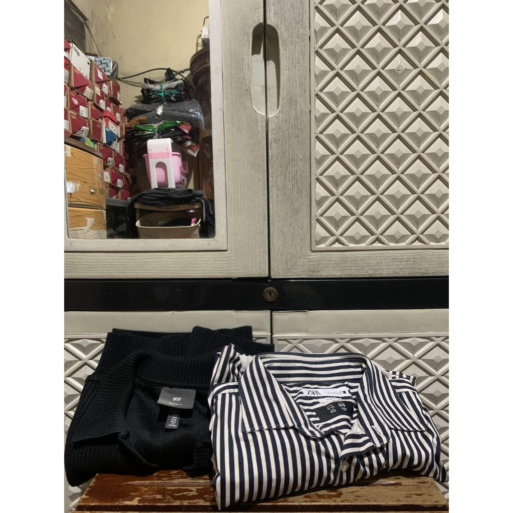 ORIGINAL TSHIRT POLO RAJUT H&M KEMEJA TENCEL ZARA TANGAN PANJANG COMFORT STRIPE STRETCH