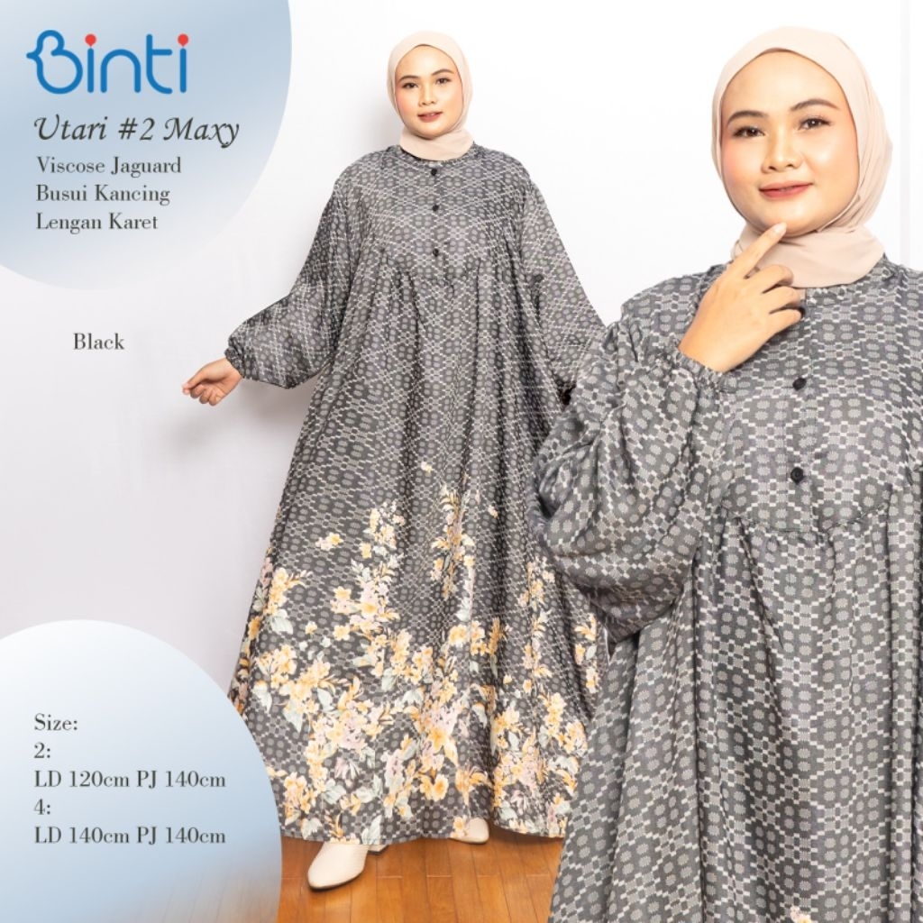 Gamis Jumbo Wanita Cerutty Motif Mix Furing UTARI Maxi Ori Binti