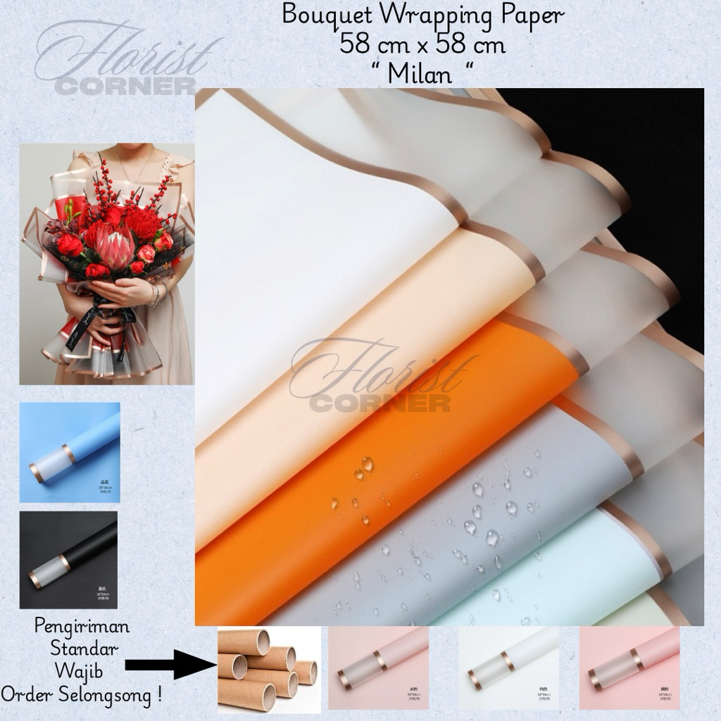 

[ Per Pack ] Kertas Buket Bungkus Bunga Milan / Cellophane Flower Wrapping