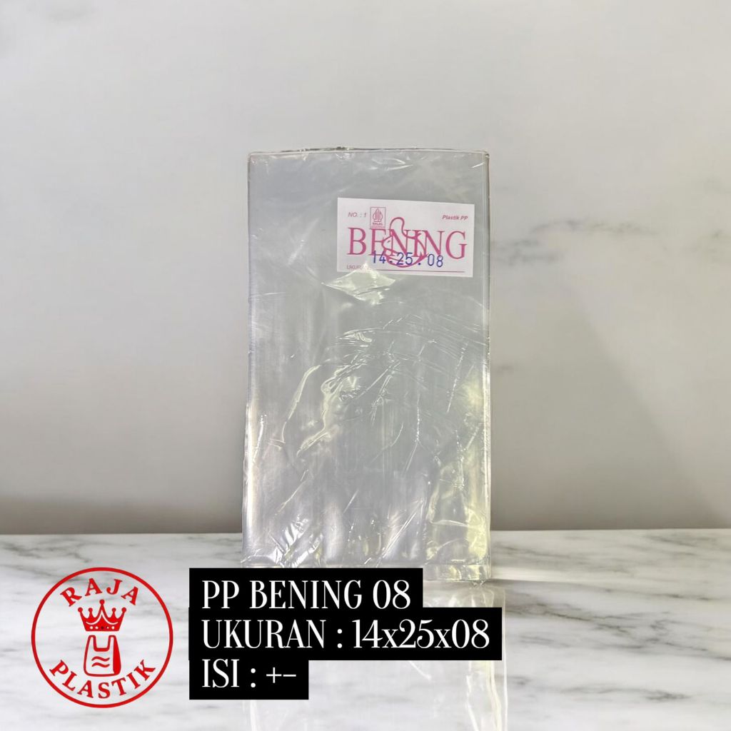 Plastik PP Bening 08 Micron Kemasan Makanan / Packing Barang Tebal Transparan Food Grade | Isi 500 g