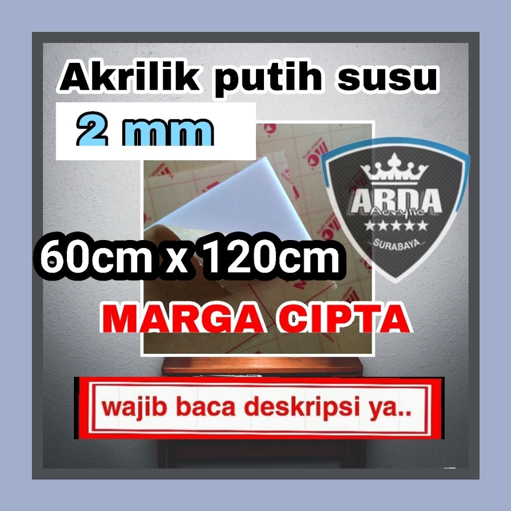 

akrilik 2mm putih susu 60 x 120 akrilik lembaran marga cipta