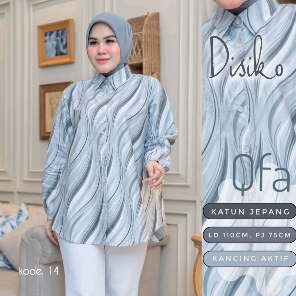 Kemeja Kerja Wanita/Disiko Kemeja Katun Jepang/Kemeja Motif