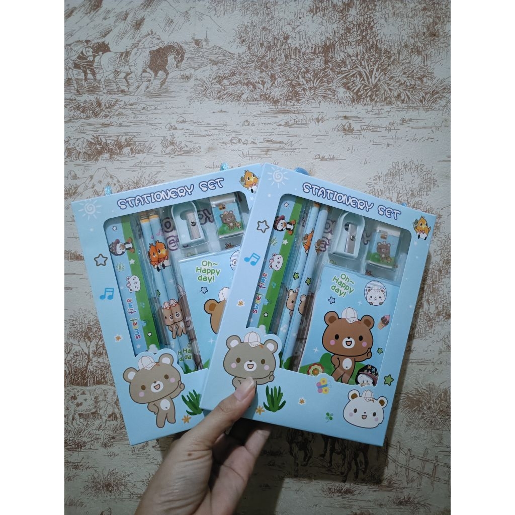 

PFG - Alat tulis Set 6 IN 1 Stationery Set Lucu Karakter Set Perlengkapan Alat Tulis Sekolah
