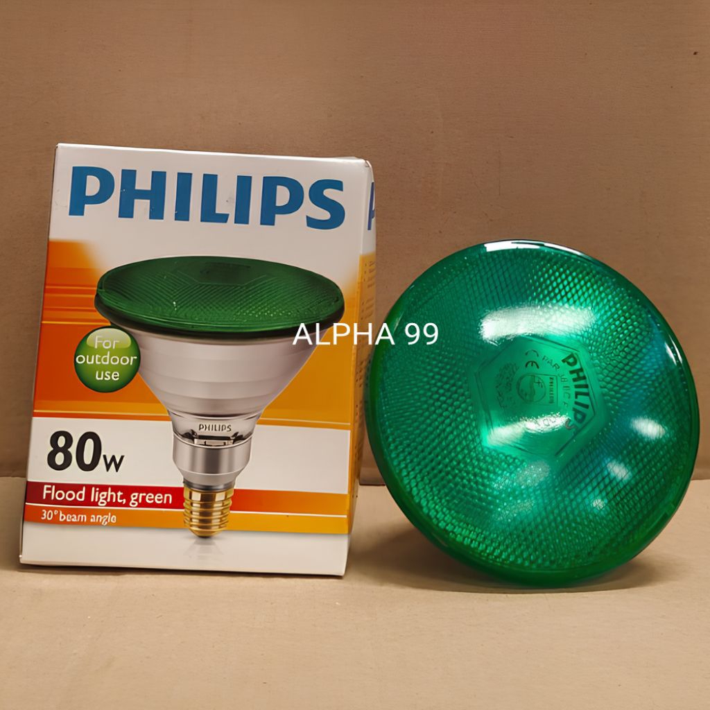 Lampu Sorot Philips PAR38 80W HIJAU,,BIRU Original PHILIPS