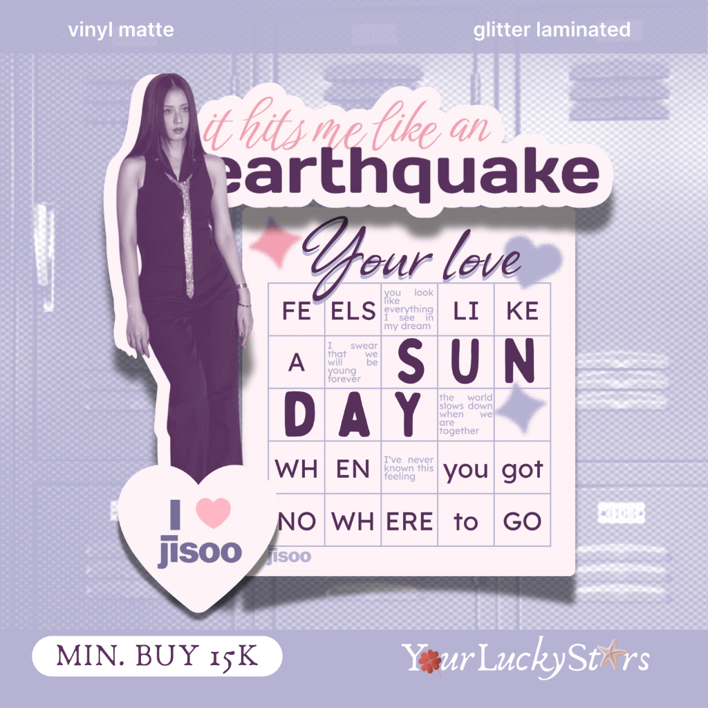 

sticker earthquake & Your Love - JISOO blackpink earthquake album vinyl glitter